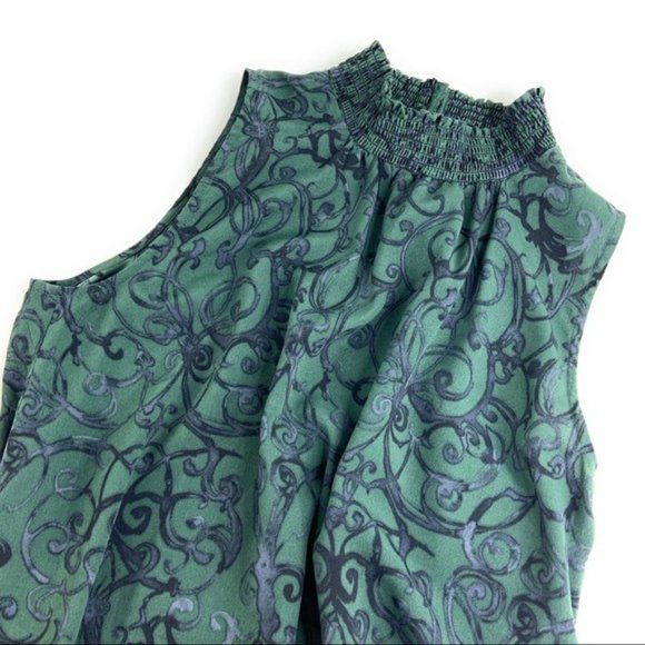 NWT 1State Modern Scrolls Sleeveless Shift Dress High Neck Halter Green - Picture 5 of 8
